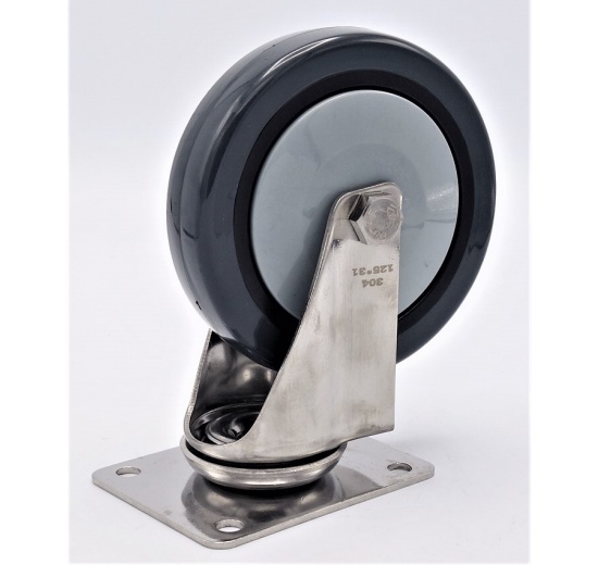 Transport Casters, stainless steel, diameter 125 mm