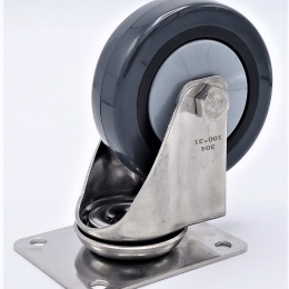Transport casters, swivel, stainless steel, diameter 100mm
