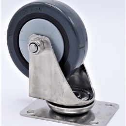 Transport casters, swivel, stainless steel, diameter 100mm