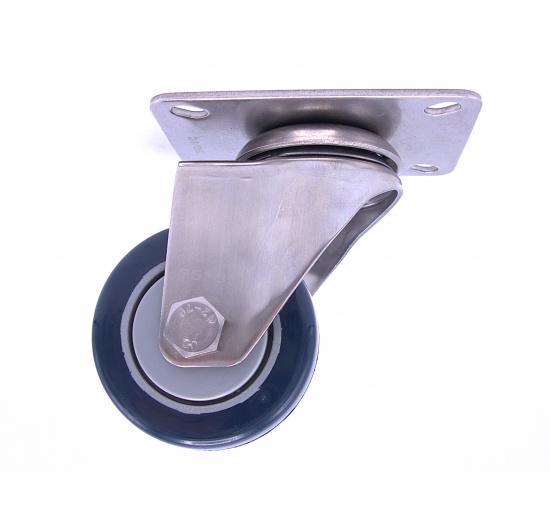 Transport Casters, swivel, stainless steel, diameter 75 mm