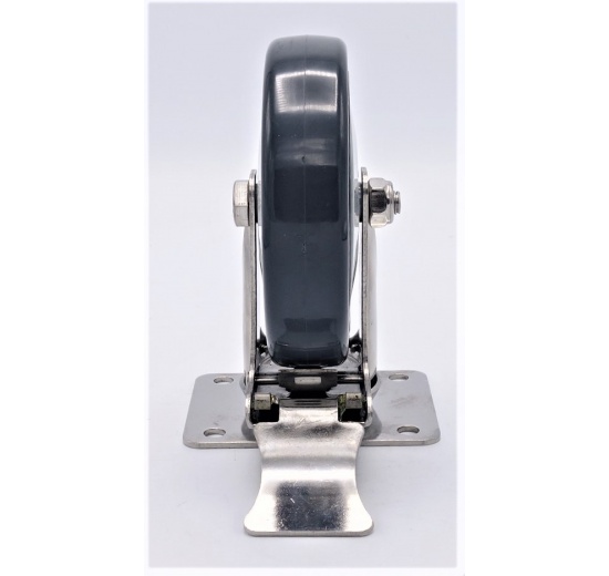 Transport Casters, swivel, with brake, stainless steel, diameter 125 mm