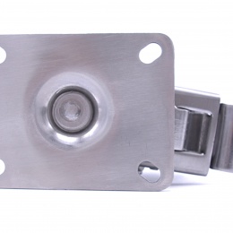 Transport casters, swivel, with brake, stainless steel, diameter 75 mm