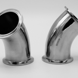 Tri-CLAMP DIN 32676 seamless elbow 45°, DN50, stainless steel