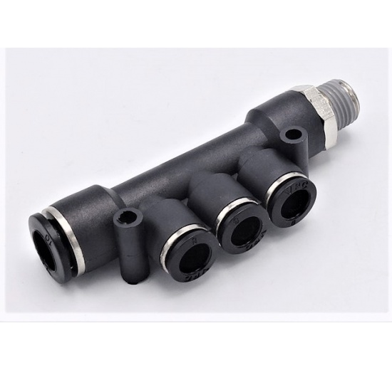Triple Branch Union - Reduced With Thread | DN 8mm-6mm-1/4" push-in pneumatic air fittings