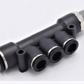 Triple Branch Union - Thread DN 10mm-1/4" push-in fitting for pneumatic compressed air distribution