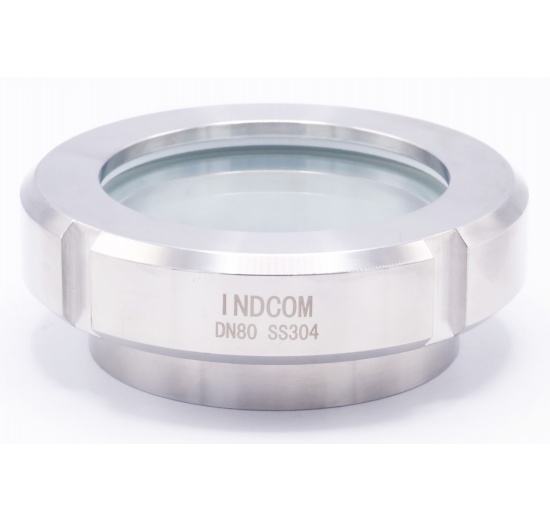 Union sight glass, welded S-S  DN80 Indcom Humpolec