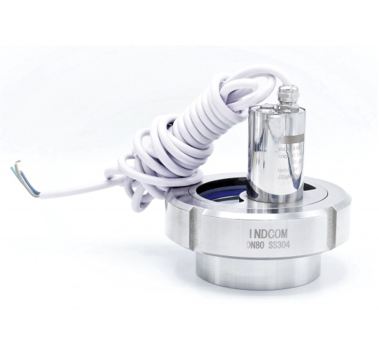 Union sight glass with LED lighting, welding, DN80, cable