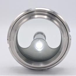 Union sight glass with lighting | LED, welded, DN100