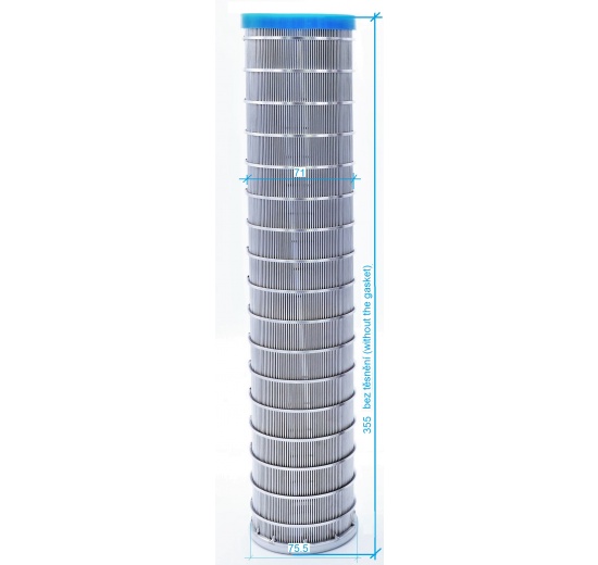 vnitřní filtrační štěrbinové síto - rozměry