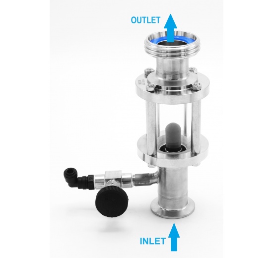 wort saturator - direction of liquid flow
